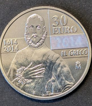 30 euros 2014 EL GRECO - Plata .925 (IV Centenario)
