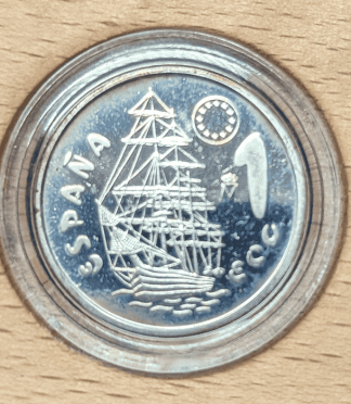 Moneda de 1 ECU 1996 timón y corbeta Nautilus en plata – F.N.M.T.