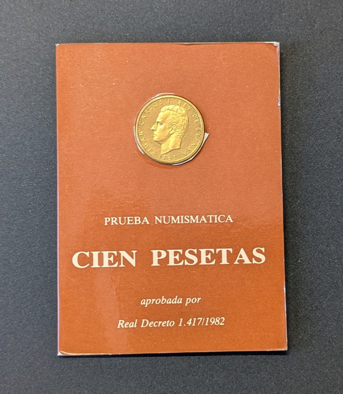 item-06 Cartera Oficial 100 Pesetas 1982 - El primer "20 Duros" (Prueba Numismática)
