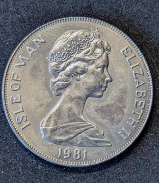 Moneda de 1 corona de la Isla de Man (1981) - Boda del príncipe Carlos y Lady Diana Spencer