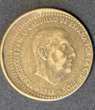 1 Peseta de 1966, Francisco Franco (Error de acuñación: Desplazada)