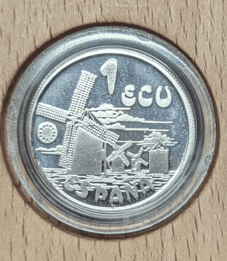 Moneda de 1 ECU 1994 Cervantes y Don Quijote en plata – F.N.M.T.