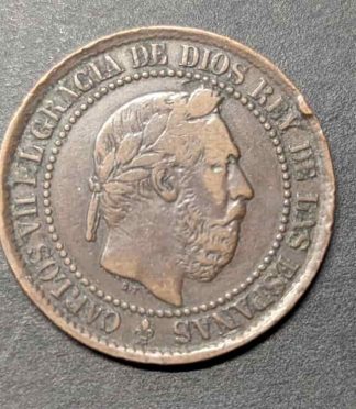 5 Céntimos de peseta de Carlos VII, 1875 - Oñate