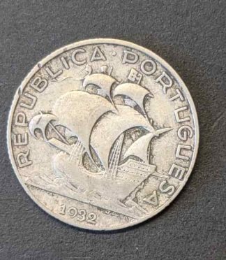 Moneda de Plata 2$50 Escudos Portugal (1932) - Diseño "Carabela"