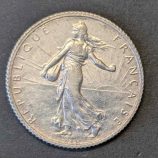 Moneda de Plata 1 Franco Francia (1919) - Diseño Icono "La Sembradora" (Semeuse)