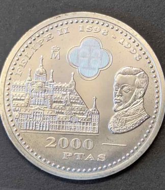 2000 Pesetas de Juan Carlos I, 1875 - IV Centenario de Felipe II