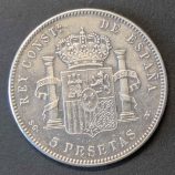 5 Pesetas 1899 Alfonso XIII "El Pelón" (Plata .900)