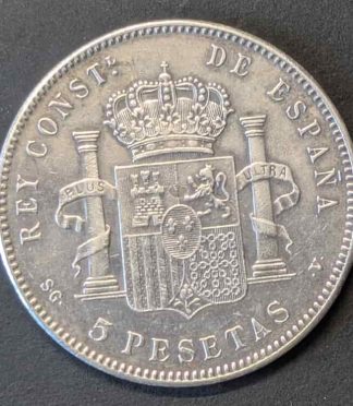 5 Pesetas 1899 Alfonso XIII "El Pelón" (Plata .900)
