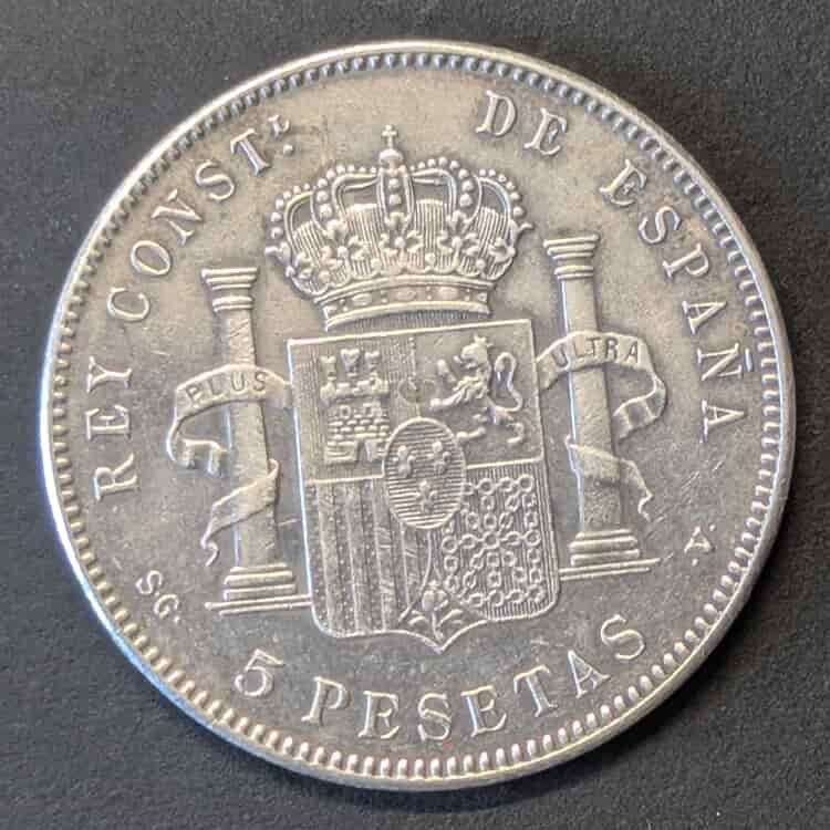 item-140 5 Pesetas 1899 Alfonso XIII "El Pelón" (Plata .900)