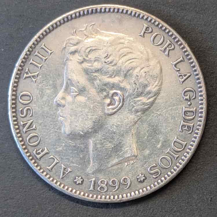 item-143 5 pesetas alfonso xiii
