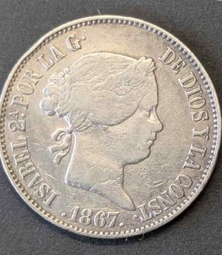 1 Escudo de Plata de 1867 - Isabel II (Madrid)