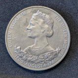Moneda de 25 peniques de Guernsey (1980) - 80º cumpleaños de la Reina Madre