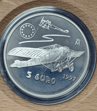 Moneda de 5 euros 1997 avión Nieuport en plata – F.N.M.T.