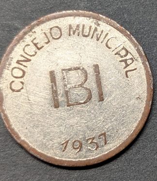 RAREZA: 1 Peseta 1937 Ibi (Alicante). Consejo Municipal. Guerra Civil Española