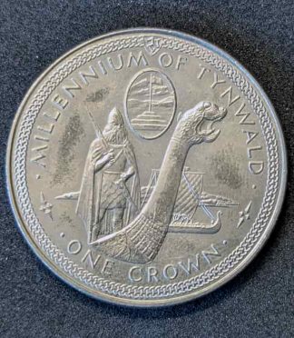 item-25 Moneda de 1 corona de la Isla de Man (1979) - Milenio de Tynwald y Barco Vikingo