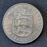 Moneda de 25 peniques de Guernsey (1978) - Visita Real de Isabel II