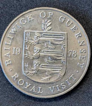 item-27 Moneda de 25 peniques de Guernsey (1978) - Visita Real de Isabel II