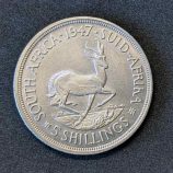 Moneda de 5 chelines de Sudáfrica de 1947 (Rey Jorge VI) - PLATA (800 milésimas)