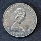 Moneda de 25 peniques de Guernsey (1978) - Visita Real de Isabel II