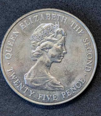 Moneda de 25 peniques de Guernsey (1978) - Visita Real de Isabel II