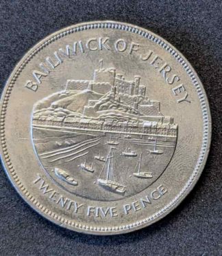 item-31 Moneda de 25 peniques de Jersey (1977) - Jubileo de Plata de Isabel II y castillo de Mont Orgueil