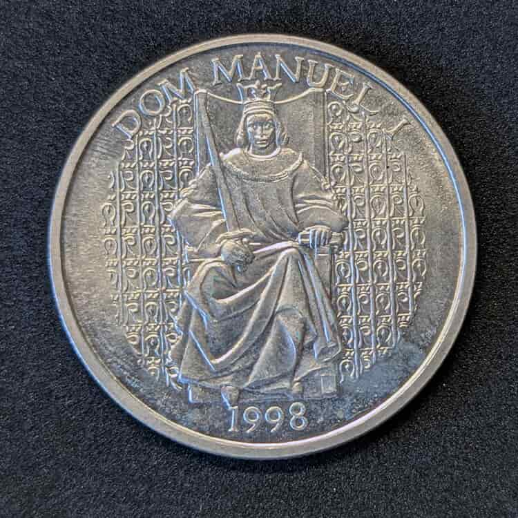 item-34 Moneda de 1000 escudos de Portugal de 1998 (Dom Manuel I) - PLATA (500 milésimas)