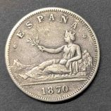 2 Pesetas 1870 Gobierno Provisional "Hispania" (Plata)