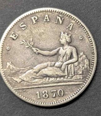 2 Pesetas 1870 Gobierno Provisional "Hispania" (Plata)