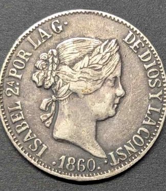 10 Reales de 1860 - Isabel II (Madrid) - Pátina Espectacular
