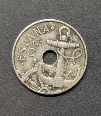 50 Céntimos 1963 Franco "El Ancla". Aluminio. Estrella 63