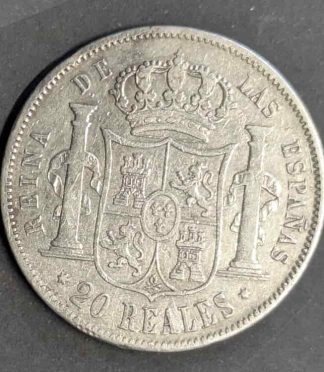 20 Reales 1856 Isabel II "Duro de Madrid" (Plata .900)