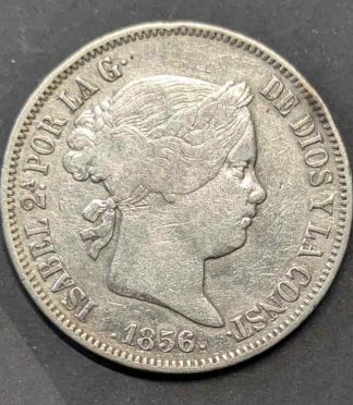 20 Reales 1856 Isabel II "Duro de Madrid" (Plata .900)