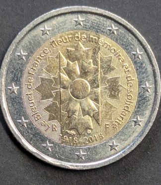 2 Euros Francia 2018 "Bleuet de France". Centenario I Guerra Mundial