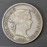 20 Reales 1861 Isabel II "Laureada" (Plata .900)