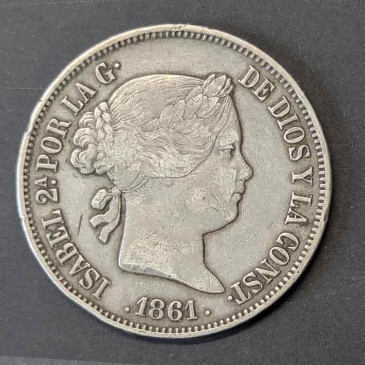 item-62 20 Reales 1861 Isabel II "Laureada" (Plata .900)