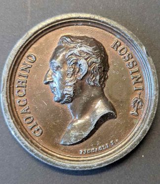 Medalla bronce Gioachino Rossini Stabat Mater Bologna 1842 estreno histórica