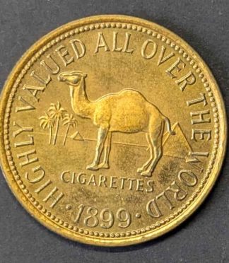 Token publicitario vintage Camel Cigarettes - Diseño "Old Joe" (Fecha en diseño 1899)