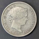 20 Reales 1858 Isabel II "Laureada" (Plata .900)