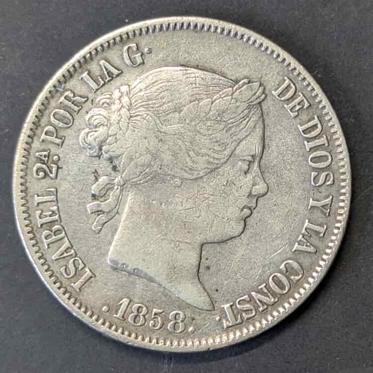 item-70 20 Reales 1858 Isabel II "Laureada" (Plata .900)