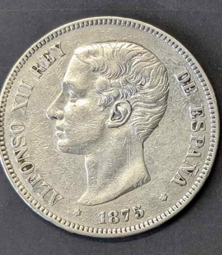 5 pesetas Alfonso XII, 1875 (DEM) - Tipo "Rey de España"