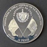 Moneda de Plata 10 Pesos Cuba (1999) - Histórica Visita Real de Juan Carlos I y Sofía