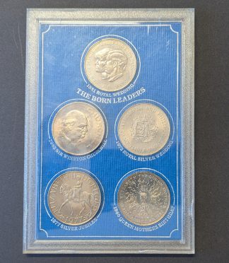 Set 5 coronas Gran Bretaña "The Born Leaders" Churchill Lady Di Isabel II