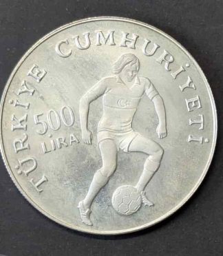 Moneda de Plata 500 Liras Turquía - Mundial de Fútbol España 82 (Futbolista)