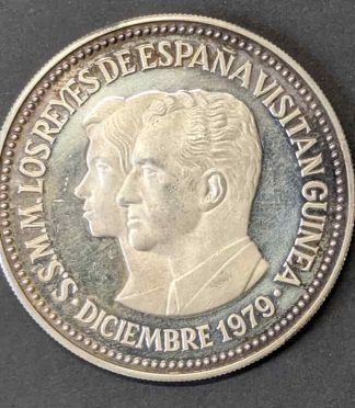 Moneda de Plata 2000 Bipkwele Guinea Ecuatorial (1979) - Histórica Visita de los Reyes de España