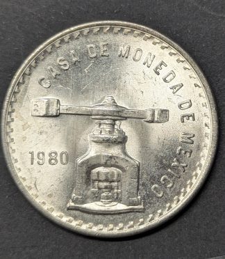 1 onza troy de plata México 1980 tipo Balanza