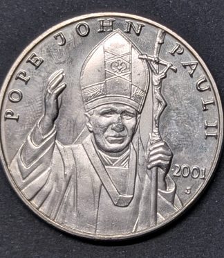 Moneda 10 dólares república de Liberia 2001 Papa Juan Pablo II
