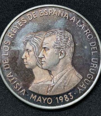 Moneda de 2000 nuevos pesos de plata de Uruguay (1983) - Visita de los Reyes de España