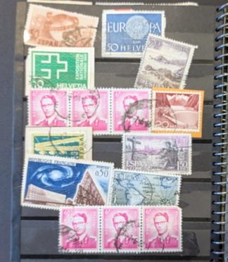 Lote de sellos europeos: España, Suiza, Bélgica y Francia (Años 60)