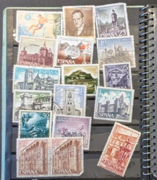 Lote sellos España serie Castillos Monumentos y Personajes (Azorín)