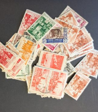 Lote sellos Marruecos Mixto Protectorado Español y Francés Boda Jalifa y paisajes